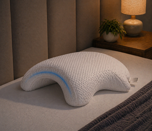 Ergonomic Memory Foam Couple Pillow for Bed – Arm Relief Sleep Cushion, Anti-Arm Numbness Tunnel Design, Slow Rebound Orthopedic Support Pillow for Side Sleepers & Couples
