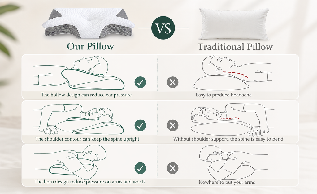 Luxury Memory Foam Cervical Pillow for Neck Pain Relief – Ergonomic Orthopedic Sleeping Pillow for Side, Back & Stomach Sleepers – Cooling Breathable Butterfly Bed Pillow with Washable Cover for Deep Sleep Comfort